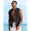 imageCOOFANDY Mens Sleeveless Summer Shirts Casual Beach Tank Tops Button Up Textured Tank Shirt for VacationBlack