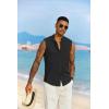 imageCOOFANDY Mens Sleeveless Summer Shirts Casual Beach Tank Tops Button Up Textured Tank Shirt for VacationBlack