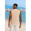 imageCOOFANDY Mens Sleeveless Summer Shirts Casual Beach Tank Tops Button Up Textured Tank Shirt for VacationKhaki