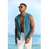 imageCOOFANDY Mens Sleeveless Summer Shirts Casual Beach Tank Tops Button Up Textured Tank Shirt for VacationTeal Blue