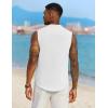 imageCOOFANDY Mens Sleeveless Summer Shirts Casual Beach Tank Tops Button Up Textured Tank Shirt for VacationWhite