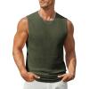 imageCOOFANDY Mens Casual Tank Tops Knit Sleeveless Shirt Summer Beach Tank Shirt Breathable Muscle T ShirtsArmy Green