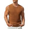 imageCOOFANDY Mens Casual Tank Tops Knit Sleeveless Shirt Summer Beach Tank Shirt Breathable Muscle T ShirtsBrown