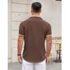imageCOOFANDY Mens Short Sleeve Dress Shirts Casual Wrinkle Free Shirt Plaid Collar Summer Button Down ShirtsDeep Brown