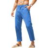 imageCOOFANDY Mens Cotton Linen Pants Elastic Waist Lightweight Casual Pants Slim Fit Yoga Beach Pants with Pockets02royal Blue