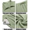 imageCOOFANDY Mens 2 Pieces Outfits Casual Quarter Zip Polo Shirt and Shorts Set Athletic Jogging Summer TracksuitLight Green