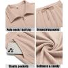 imageCOOFANDY Mens 2 Pieces Outfits Casual Quarter Zip Polo Shirt and Shorts Set Athletic Jogging Summer TracksuitLight Khaki