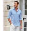 imageCOOFANDY Mens Casual Button Down Shirt Wrinkle Free Shirts Long Sleeve Dress ShirtBlack Spots Blue