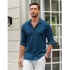 imageCOOFANDY Mens Casual Button Down Shirt Wrinkle Free Shirts Long Sleeve Dress ShirtDark Blue