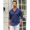 imageCOOFANDY Mens Casual Button Down Shirt Wrinkle Free Shirts Long Sleeve Dress ShirtNavy Shark