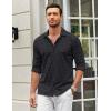 imageCOOFANDY Mens Casual Button Down Shirt Wrinkle Free Shirts Long Sleeve Dress ShirtWhite Spots Black