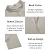 imageCOOFANDY Mens Casual Henley Shirt Short Sleeve Band Collar Linen Shirt Summer Beach Hippie TShirtsApricot