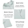 imageCOOFANDY Mens Casual Henley Shirt Short Sleeve Band Collar Linen Shirt Summer Beach Hippie TShirtsLight Blue