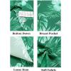 imageCOOFANDY Mens Casual Linen Shirt Short Sleeve Button Down Shirt Summer Beach Hawaiian ShirtsPalm Leafgreen