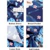 imageCOOFANDY Mens Casual Linen Shirt Short Sleeve Button Down Shirt Summer Beach Hawaiian ShirtsTropical Floralblue