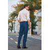 imageCOOFANDY Mens Classic Fit Flat Front Dress Pants No Iron Premium Casual Pants Expandable Waist Suit PantsBlue