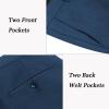 imageCOOFANDY Mens Classic Fit Flat Front Dress Pants No Iron Premium Casual Pants Expandable Waist Suit PantsBlue