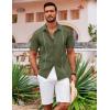 imageCOOFANDY Mens Cuban Guayabera Shirt Short Sleeve Button Down Shirts Casual Summer Beach ShirtsArmy Green