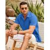 imageCOOFANDY Mens Cuban Guayabera Shirt Short Sleeve Button Down Shirts Casual Summer Beach ShirtsBlue