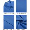 imageCOOFANDY Mens Cuban Guayabera Shirt Short Sleeve Button Down Shirts Casual Summer Beach ShirtsBlue