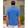 imageCOOFANDY Mens Cuban Guayabera Shirt Short Sleeve Button Down Shirts Casual Summer Beach ShirtsBlue