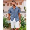 imageCOOFANDY Mens Cuban Guayabera Shirt Short Sleeve Button Down Shirts Casual Summer Beach ShirtsGrayish Blue