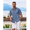 imageCOOFANDY Mens Cuban Guayabera Shirt Short Sleeve Button Down Shirts Casual Summer Beach ShirtsGrayish Blue