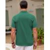 imageCOOFANDY Mens Cuban Guayabera Shirt Short Sleeve Button Down Shirts Casual Summer Beach ShirtsGreen