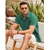 imageCOOFANDY Mens Cuban Guayabera Shirt Short Sleeve Button Down Shirts Casual Summer Beach ShirtsGreen