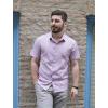 imageCOOFANDY Mens Cuban Guayabera Shirt Short Sleeve Button Down Shirts Casual Summer Beach ShirtsLavender
