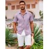 imageCOOFANDY Mens Cuban Guayabera Shirt Short Sleeve Button Down Shirts Casual Summer Beach ShirtsLavender