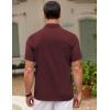 imageCOOFANDY Mens Cuban Guayabera Shirt Short Sleeve Button Down Shirts Casual Summer Beach ShirtsWine Red