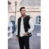imageCOOFANDY Mens Fashion Varsity Jackets Leather Sleeve Slim Fit College Baseball Letterman Bomber CoatBlackwhite Sleeve