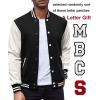 imageCOOFANDY Mens Fashion Varsity Jackets Leather Sleeve Slim Fit College Baseball Letterman Bomber CoatBlackwhite Sleeve