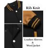 imageCOOFANDY Mens Fashion Varsity Jackets Leather Sleeve Slim Fit College Baseball Letterman Bomber CoatBlackyellow