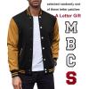 imageCOOFANDY Mens Fashion Varsity Jackets Leather Sleeve Slim Fit College Baseball Letterman Bomber CoatBlackyellow