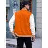 imageCOOFANDY Mens Fashion Varsity Jackets Leather Sleeve Slim Fit College Baseball Letterman Bomber CoatOrange