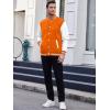 imageCOOFANDY Mens Fashion Varsity Jackets Leather Sleeve Slim Fit College Baseball Letterman Bomber CoatOrange
