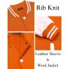 imageCOOFANDY Mens Fashion Varsity Jackets Leather Sleeve Slim Fit College Baseball Letterman Bomber CoatOrange