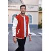 imageCOOFANDY Mens Fashion Varsity Jackets Leather Sleeve Slim Fit College Baseball Letterman Bomber CoatRedwhite Sleeve