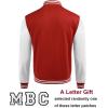 imageCOOFANDY Mens Fashion Varsity Jackets Leather Sleeve Slim Fit College Baseball Letterman Bomber CoatRedwhite Sleeve