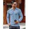 imageCOOFANDY Mens Knit Polo Shirts Long Sleeve Sweater Polo Lightweight Fashion Casual Collared T ShirtsAiry Blue