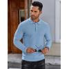 imageCOOFANDY Mens Knit Polo Shirts Long Sleeve Sweater Polo Lightweight Fashion Casual Collared T ShirtsAiry Blue
