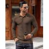 imageCOOFANDY Mens Knit Polo Shirts Long Sleeve Sweater Polo Lightweight Fashion Casual Collared T ShirtsDark Coffee