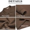 imageCOOFANDY Mens Knit Polo Shirts Long Sleeve Sweater Polo Lightweight Fashion Casual Collared T ShirtsDark Coffee