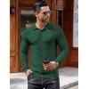 imageCOOFANDY Mens Knit Polo Shirts Long Sleeve Sweater Polo Lightweight Fashion Casual Collared T ShirtsGreen
