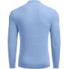 imageCOOFANDY Mens Knit Polo Shirts Long Sleeve Sweater Polo Lightweight Fashion Casual Collared T ShirtsLight Blue