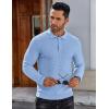 imageCOOFANDY Mens Knit Polo Shirts Long Sleeve Sweater Polo Lightweight Fashion Casual Collared T ShirtsLight Blue