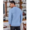 imageCOOFANDY Mens Knit Polo Shirts Long Sleeve Sweater Polo Lightweight Fashion Casual Collared T ShirtsLight Blue
