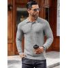 imageCOOFANDY Mens Knit Polo Shirts Long Sleeve Sweater Polo Lightweight Fashion Casual Collared T ShirtsLight Grey